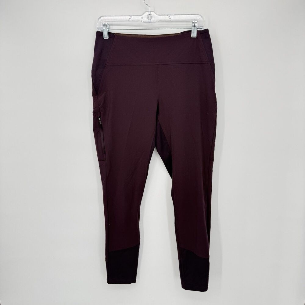 Mountain Hardwear Plum Purple Hiking Outdoor Leggings Zip Pocket Size Medium Reg